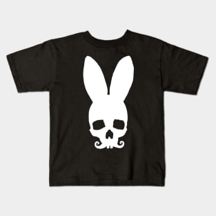 Moustached Rabbit Skull Kids T-Shirt